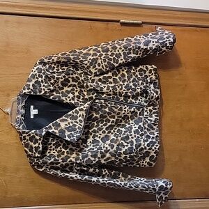 Animal Print Moto Jacket, Cotton